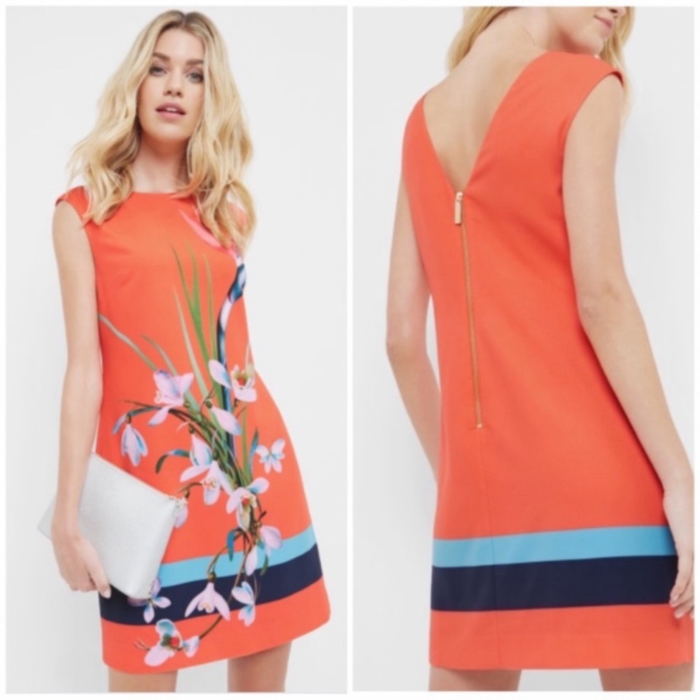 Ted Baker Floral Tropical Oasis V Back Dress